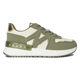 Green comfortable women's sneakers