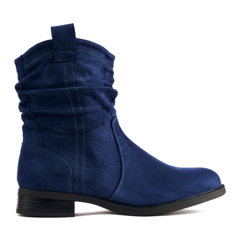 Suede navy blue flat ankle boots Suede navy blue flat ankle boots