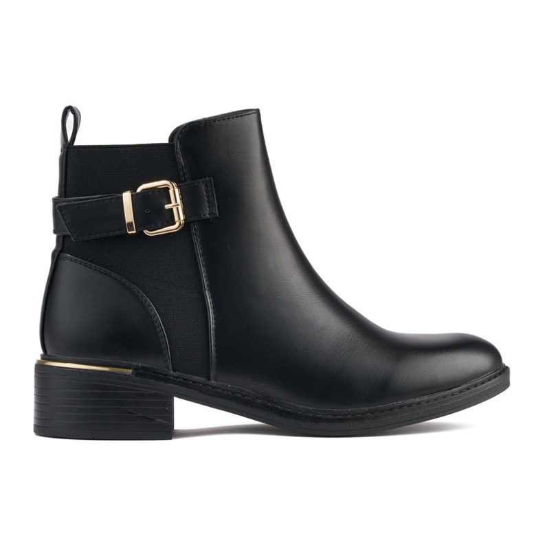 Classic women's black ankle boots with buckle Classic women's black ankle boots with buckle