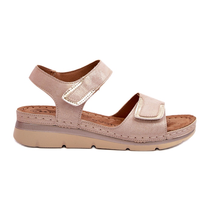 Evento Women's Sandals with Velcro, Beige Evento Women's Sandals with Velcro, Beige