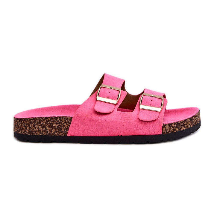 Women's Slip-On Flip-Flops With Cork Sole Neon Pink Cortina