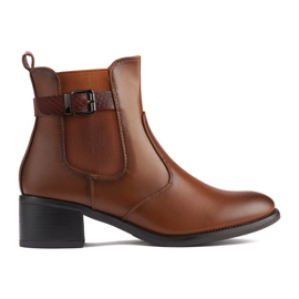 Brown women's ankle boots with a low heel Brown women's ankle boots with a low heel