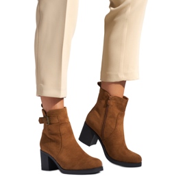 Brown women's ankle boots with a block heel Brown women's ankle boots with a block heel