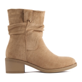Beige cowboy boots for women