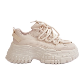Women's Sneakers With Massive Sole Light Beige Nevela