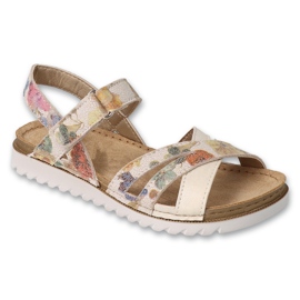 Befado children's sandals with leather insert 062Y003 beige white
