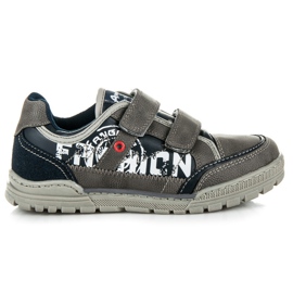 American Club Shoes For Boy With Velcro grey