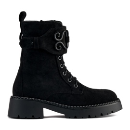 Women's suede black workers