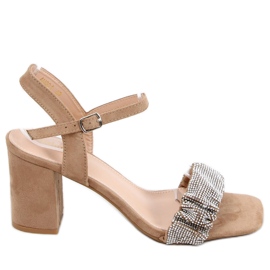 Sandals on high heels Dash Khaki beige