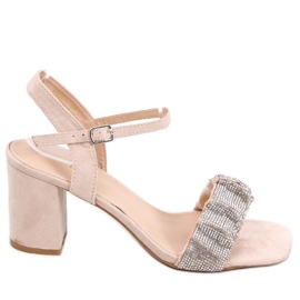 High-heeled sandals from Dash Nude beige