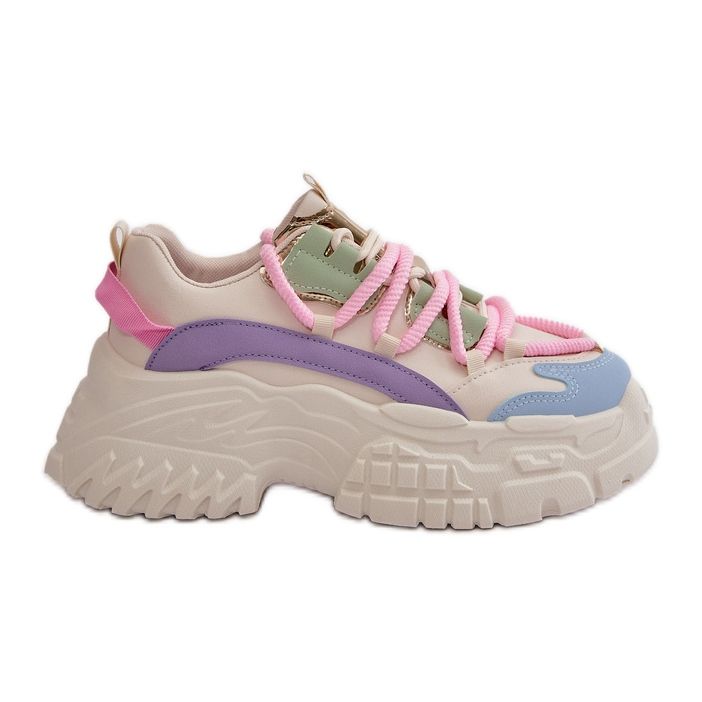 Women's Sneakers On A Massive Sole Multicolor Nevela beige