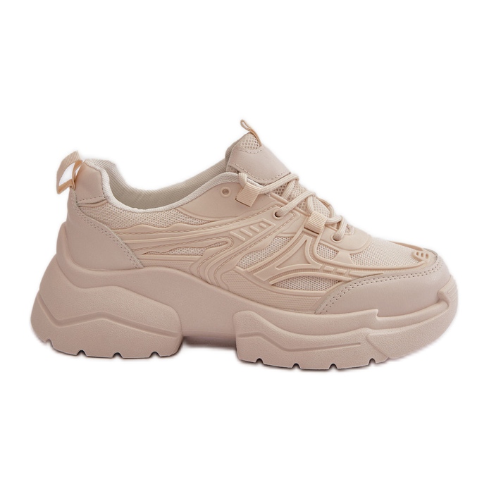 Sports Shoes Sneakers Women On A Massive Sole Light Beige Lerista