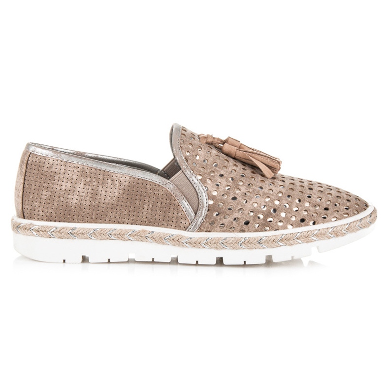 Kylie Openwork slipony espadrilles brown