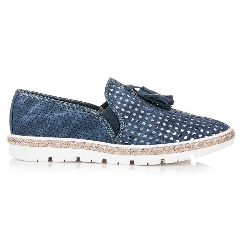 Kylie Openwork Slipony Espadrilles blue