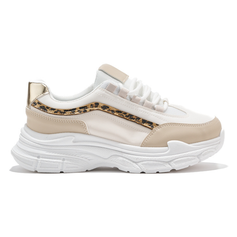 Cream women's sneakers beige