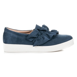 Vices Suede slipons with a frill blue
