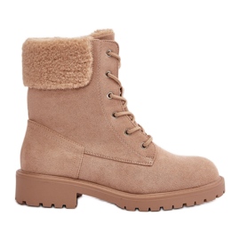 Women's Insulated Worker Ankle Boots With Zipper Beige Mivael