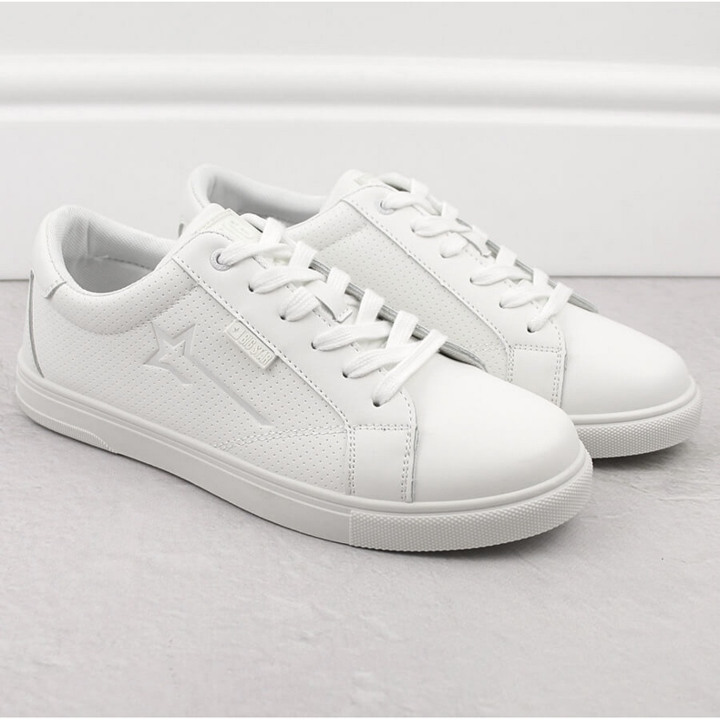 Men's sports shoes made of ecological leather, white, Big Star OO174020 Men's sports shoes made of ecological leather, white, Big Star OO174020