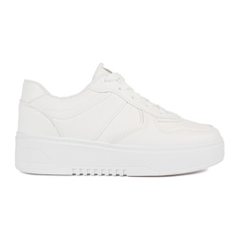 White women's platform sports shoes