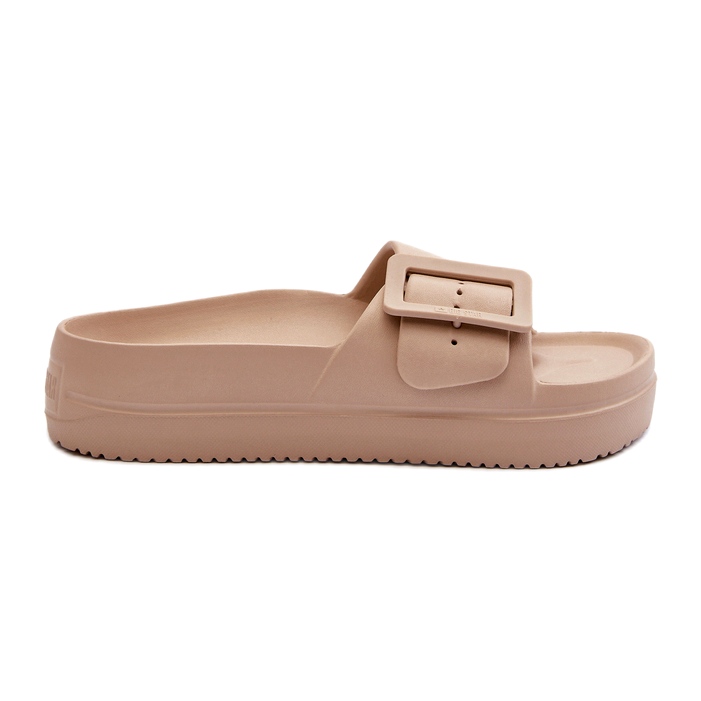 Women's Foam Flip-Flops on the Platform With a Buckle Big Star NN274A666 Beige