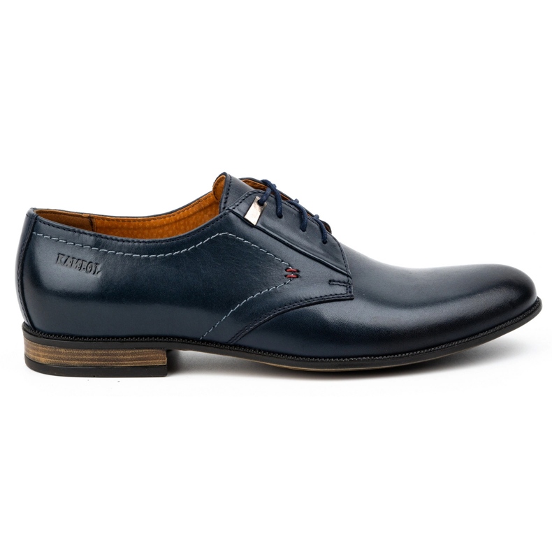 Kampol Men's formal leather shoes 331KAM navy blue