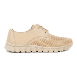 WASAK Women's leather half-boots 0682W cream beige