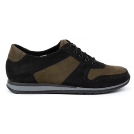 WASAK Men's leather sneakers shoes 0234W black with green WASAK Men's leather sneakers shoes 0234W black with green