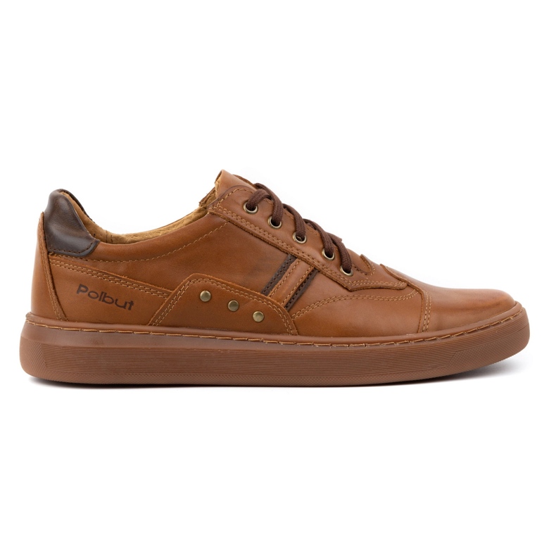 Polbut Men's leather shoes 1801/2 Ax camel brown