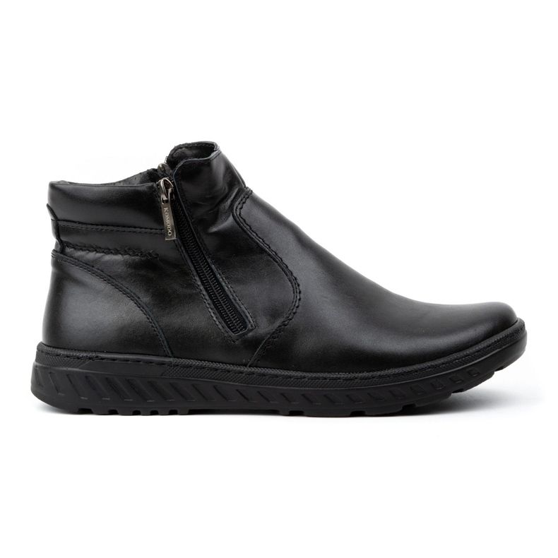 KOMODO Men's Chelsea boots leather winter wide 925K Black