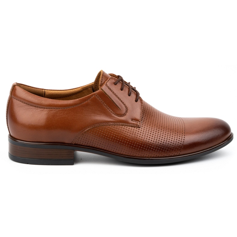 Kampol Men's formal leather shoes 324KAM brown