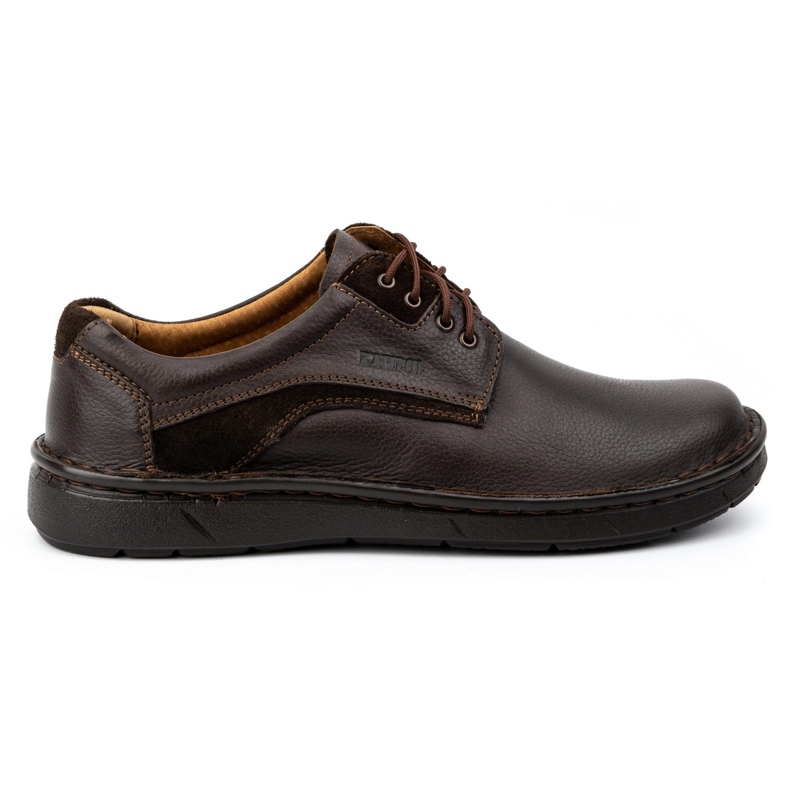 Kampol Men's casual leather shoes 14KAM dark brown Kampol Men's casual leather shoes 14KAM dark brown