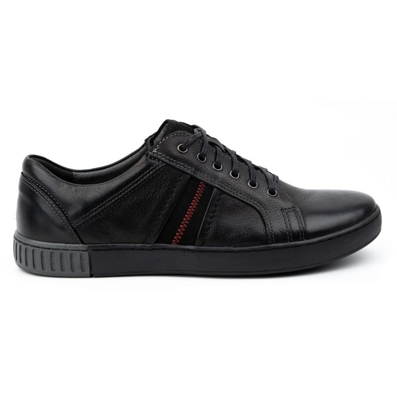 Kampol Men's casual leather shoes 29KAM Black