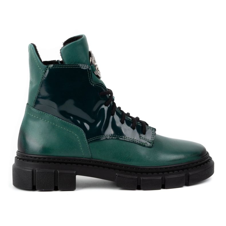 Olivier Winter boots insulated leather women's 1169 green