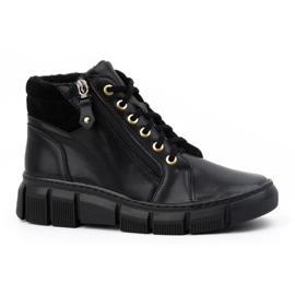 Olivier Winter boots insulated leather women's 1180 black