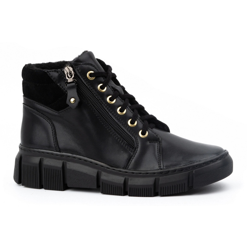 Olivier Winter boots insulated leather women's 1180 black