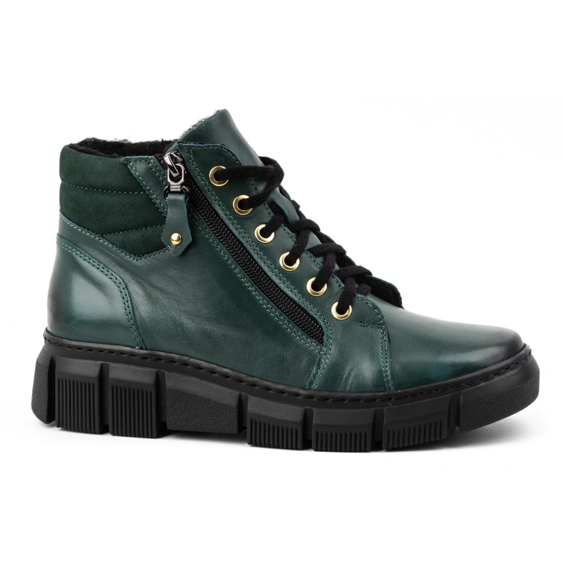 Olivier Winter boots insulated leather women's 1180 green