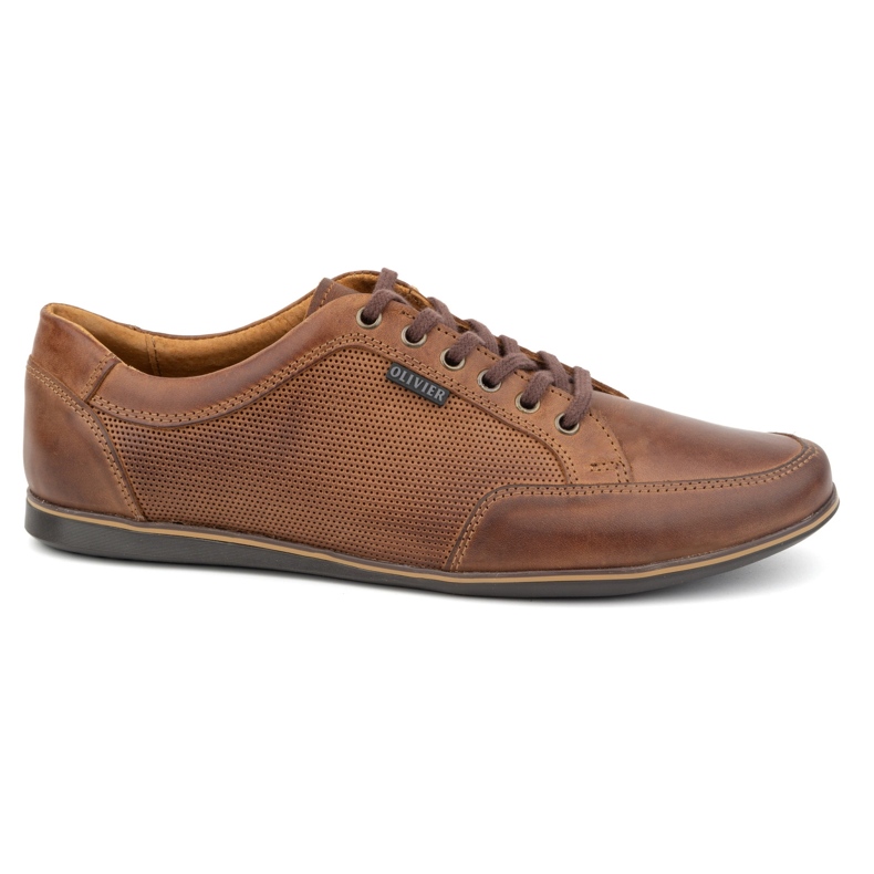 Olivier Men's casual leather shoes 410KNT brown Olivier Men's casual leather shoes 410KNT brown