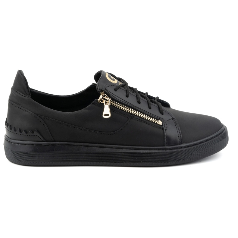 Men's casual shoes made of natural leather POLBUT 2125 black