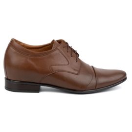 Olivier Men's leather elevator shoes elegant formal P12 brown
