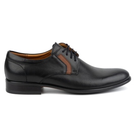 Kampol Men's formal leather shoes 319KAM black laced