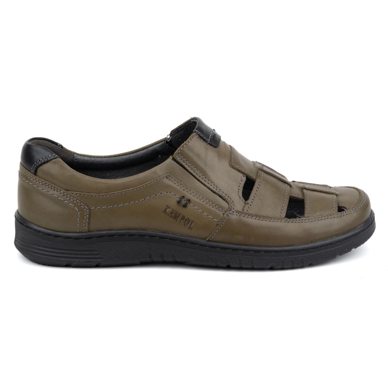 Kampol Men's casual leather shoes 86KAM green Kampol Men's casual leather shoes 86KAM green