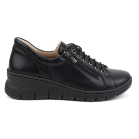 Olivier Women's leather shoes with thick soles 1236 black