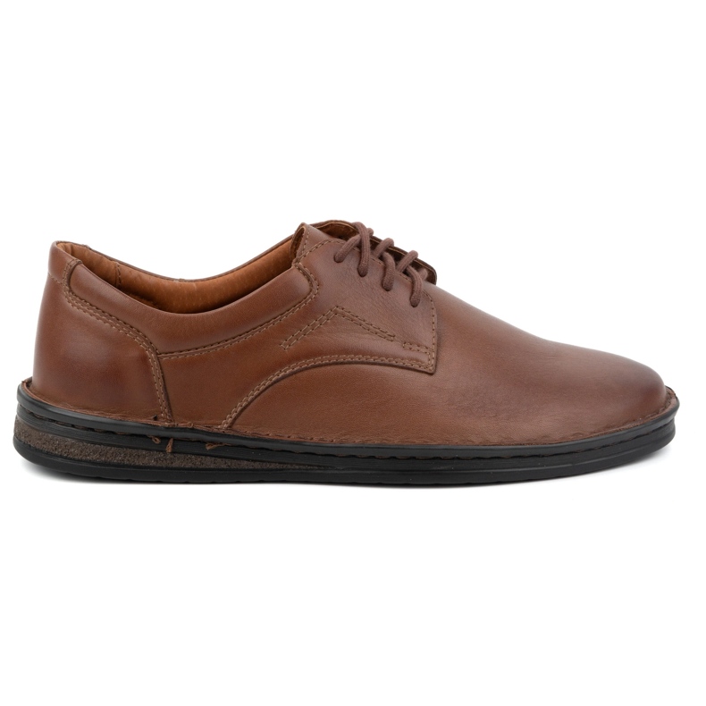 Olivier Men's casual leather lace-up shoes classic 925A brown