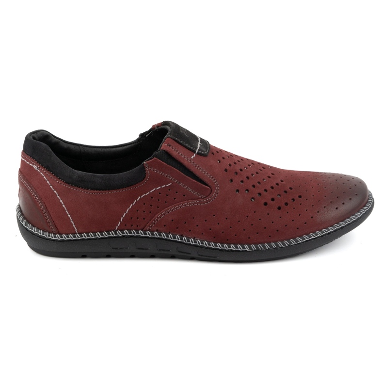 Joker Men's shoes leather moccasins 937L burgundy red