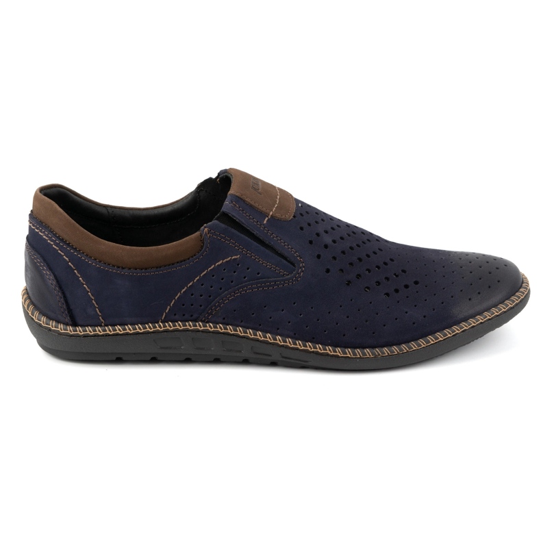 Joker Men's shoes leather moccasins 937L navy blue