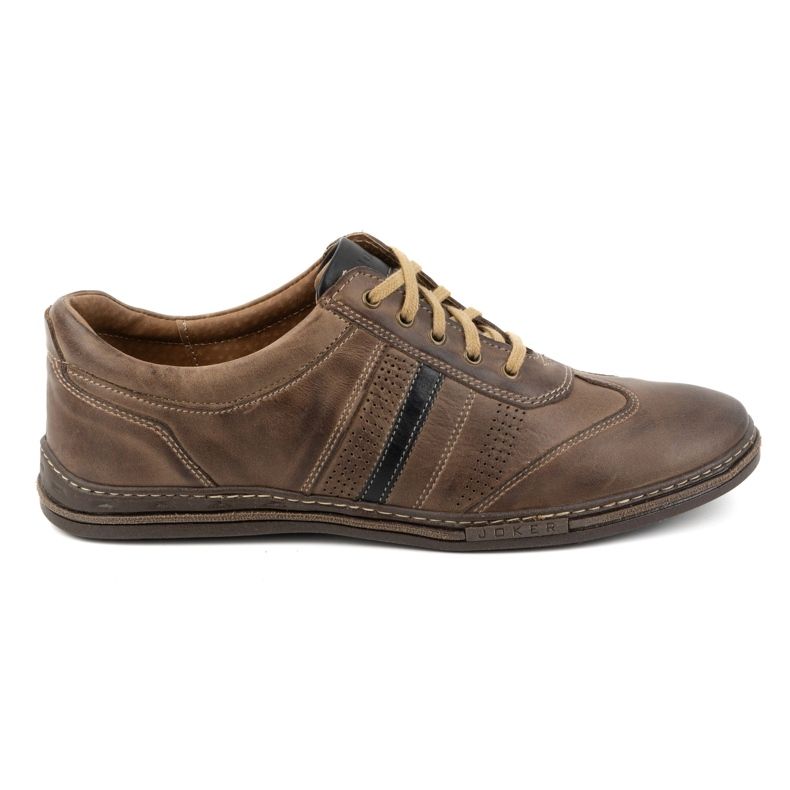 JOKER 521 brown men's leather lace-up shoes