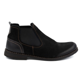 Olivier Men's Leather Slip-on Boots 925MA Sw Black Olivier Men's Leather Slip-on Boots 925MA Sw Black