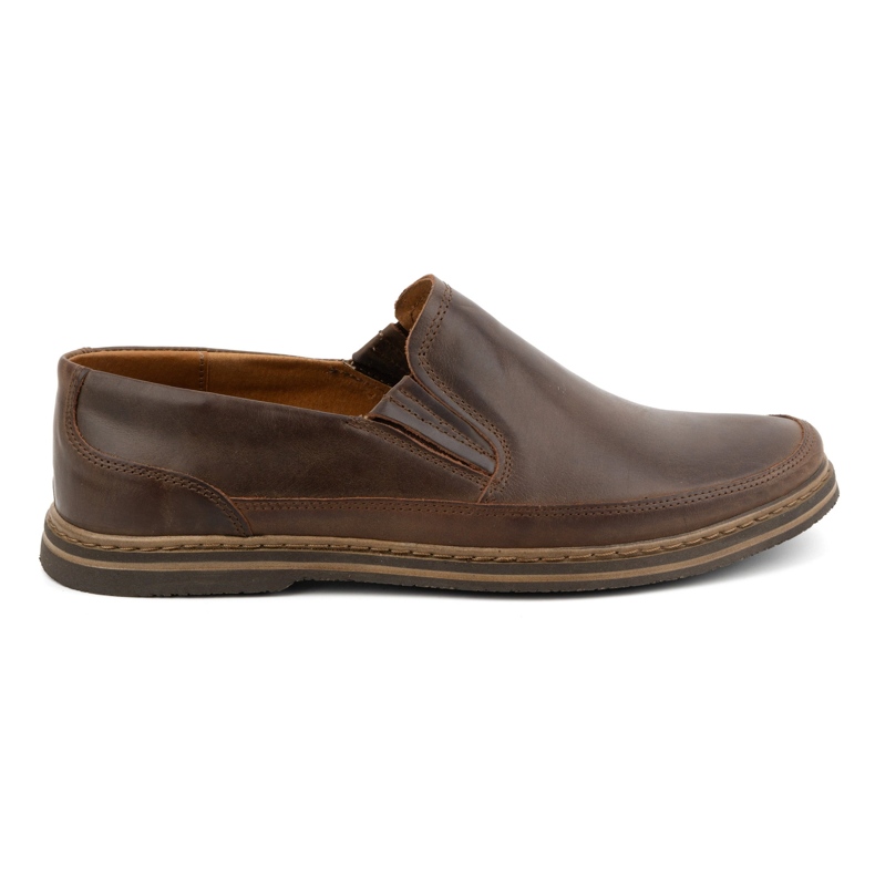 Olivier Men's Leather Shoes 612 Dark Brown