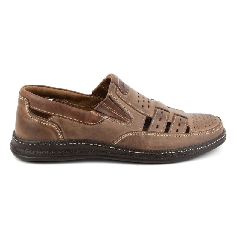 Joker Men's leather slip-on casual shoes 893/J brown