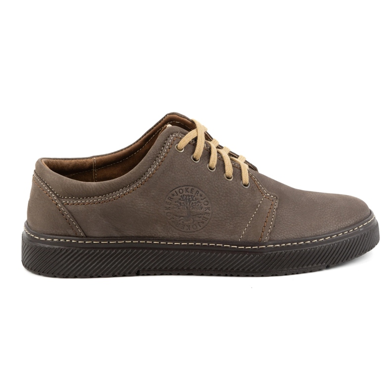 Joker Men's casual leather shoes 894J olive green